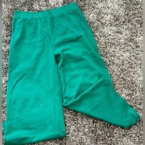 Green Wide leg sweats.
